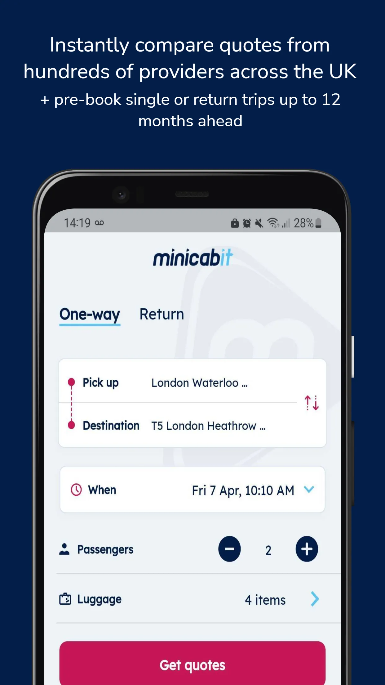 minicabit: UK Taxi & Transfers | Indus Appstore | Screenshot