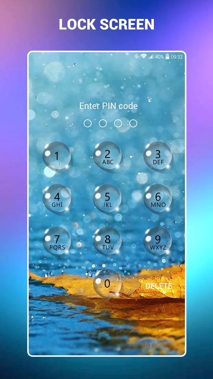 Lock screen - water droplets | Indus Appstore | Screenshot