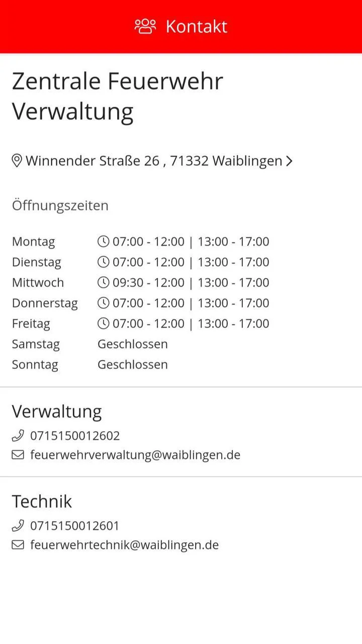 Feuerwehr Waiblingen | Indus Appstore | Screenshot