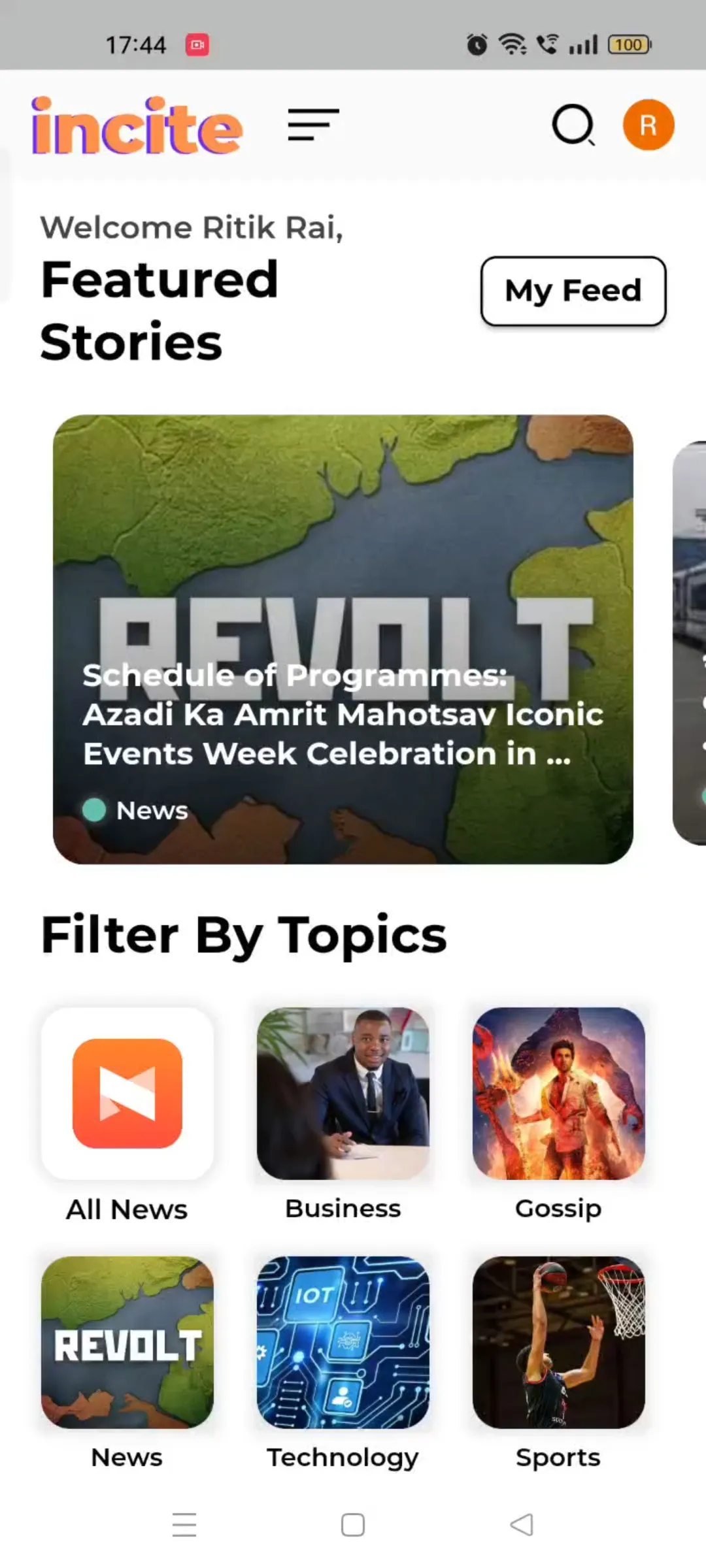Incite - Flutter Demo App | Indus Appstore | Screenshot