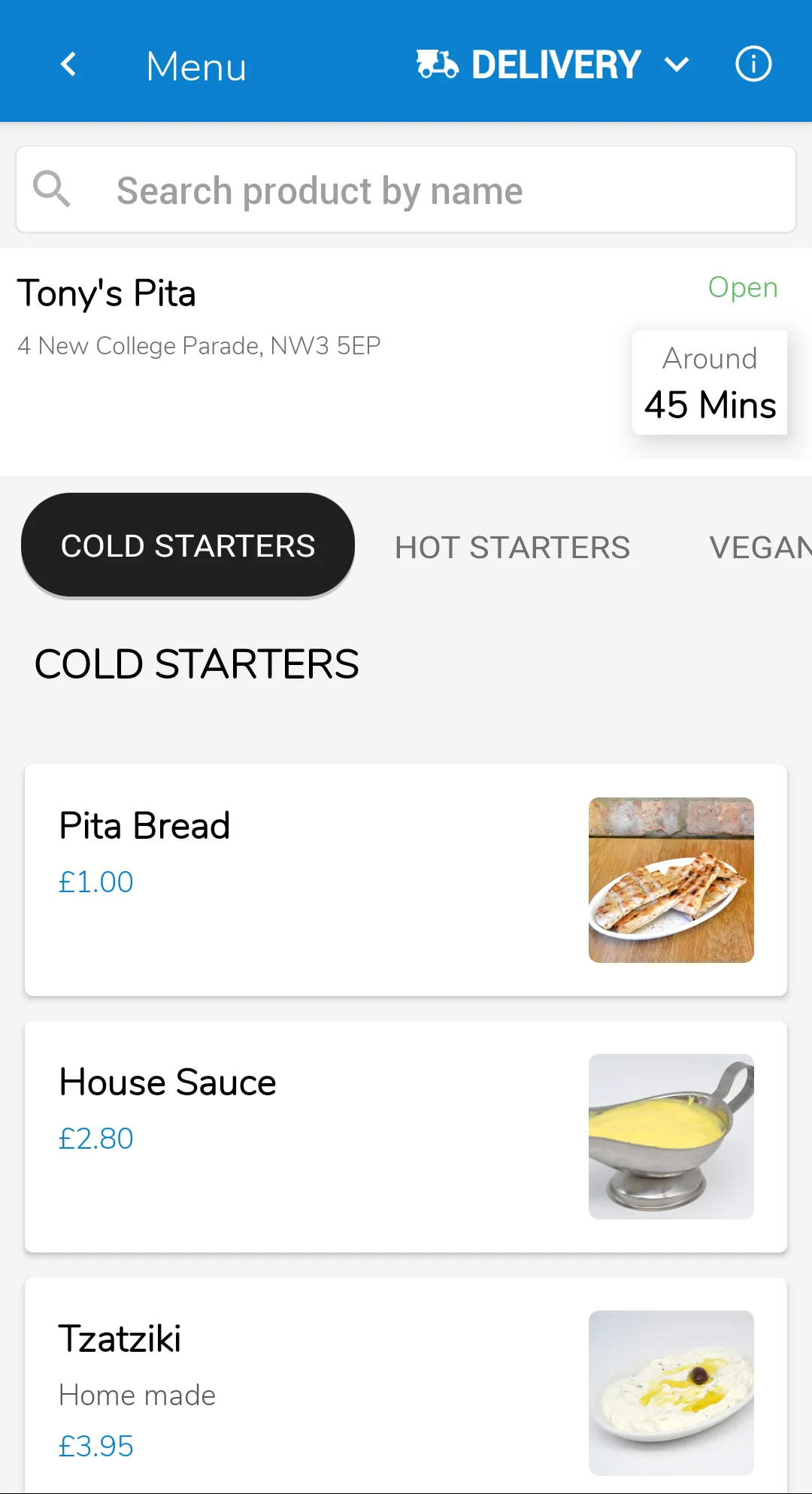 Tony's Pita London | Indus Appstore | Screenshot