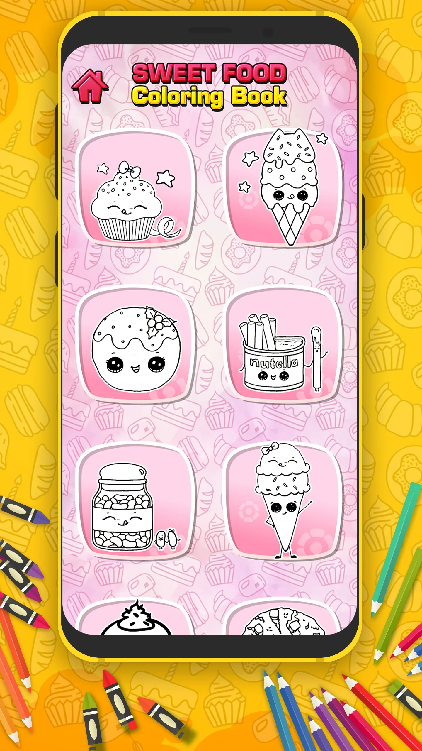 Cute Sweet Food Coloring Book | Indus Appstore | Screenshot