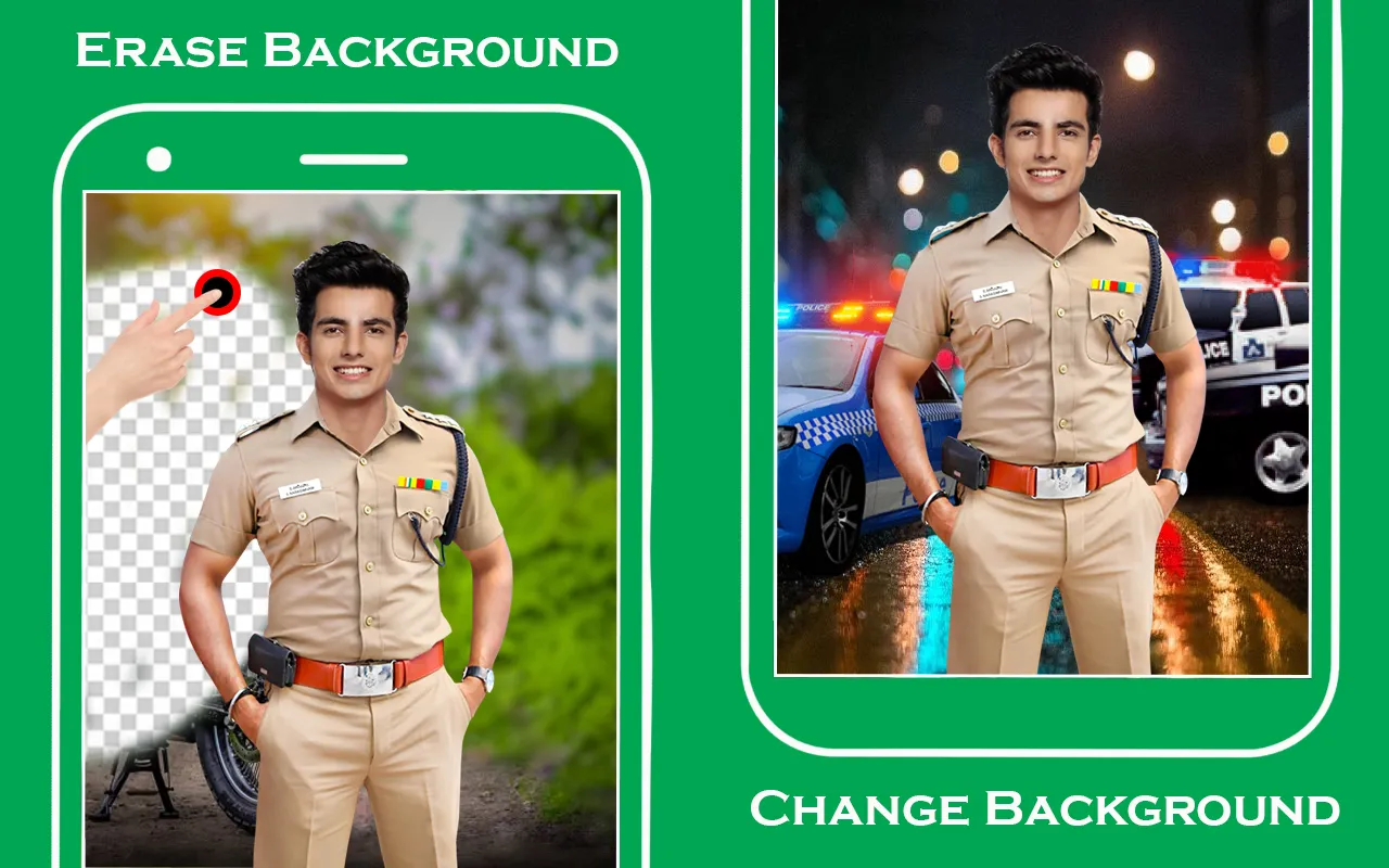 Men police suit photo editor | Indus Appstore | Screenshot