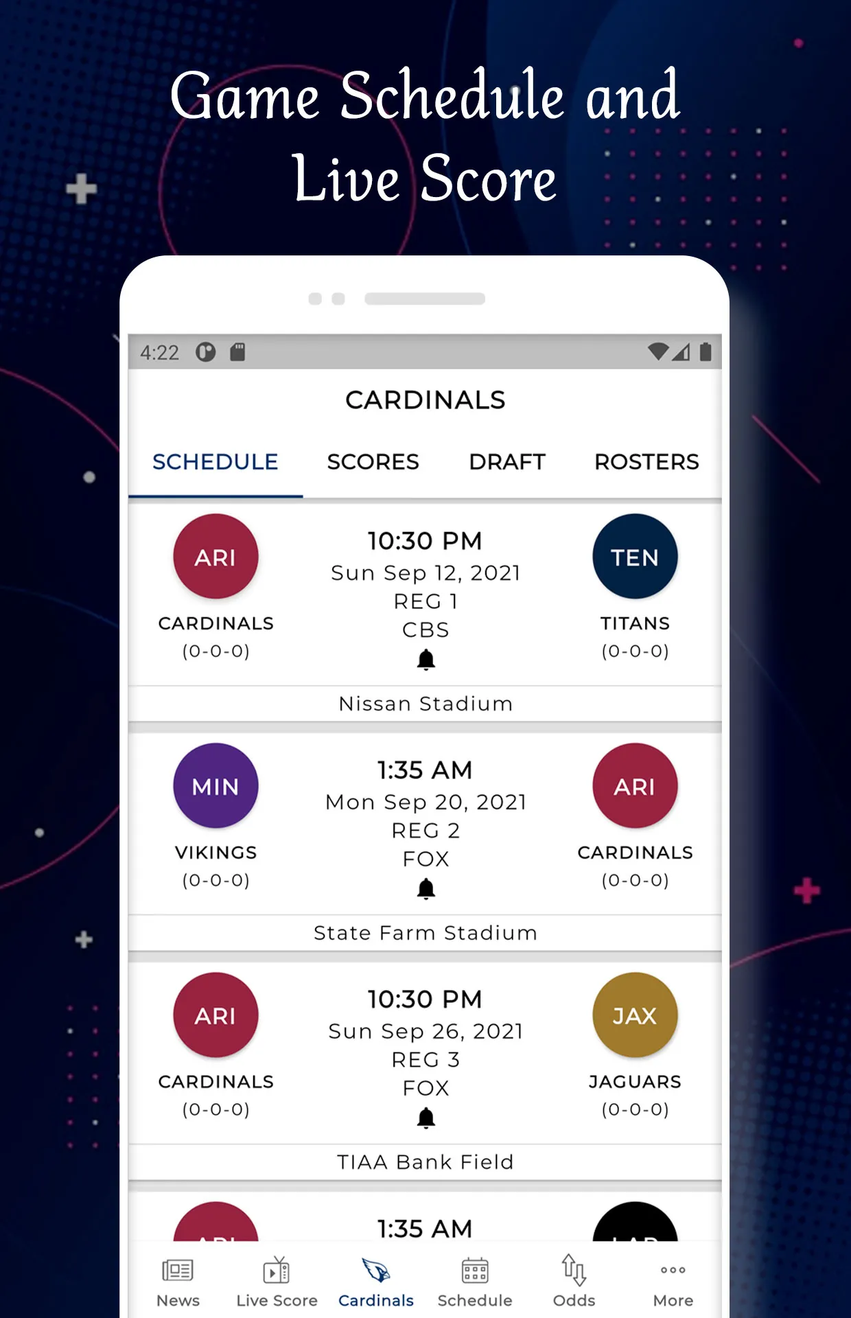 Arizona - Football Live Score | Indus Appstore | Screenshot