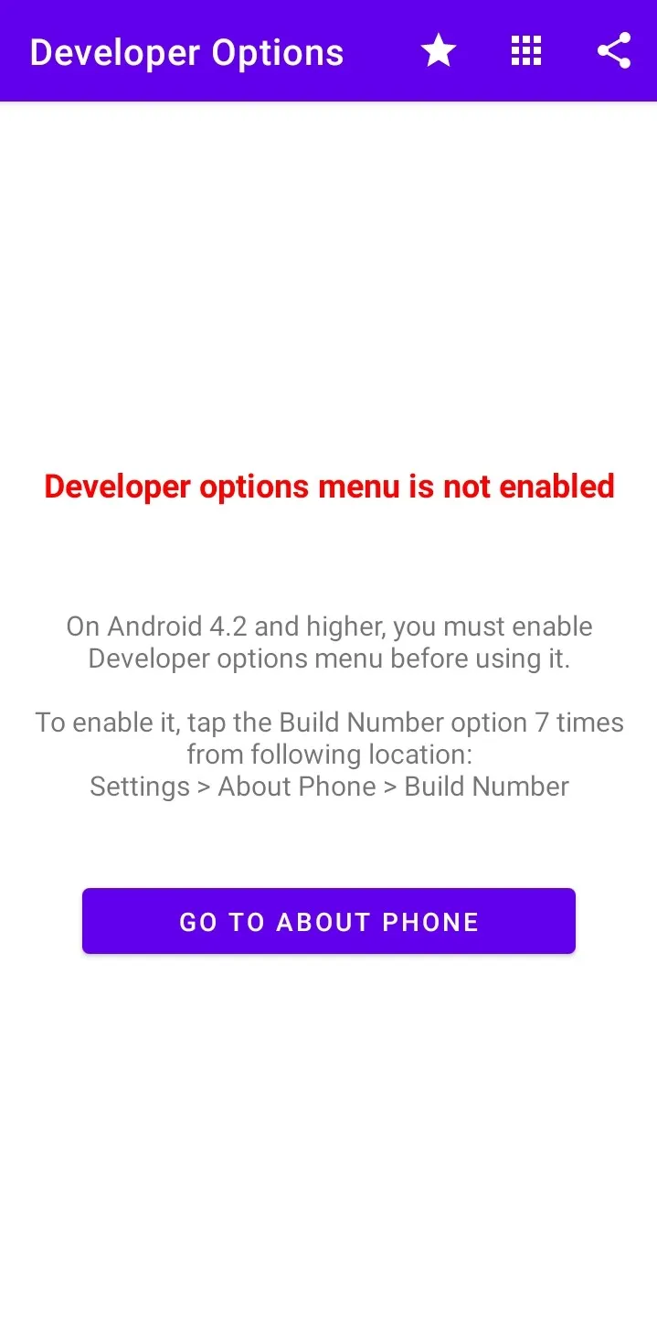 Developer Options | Indus Appstore | Screenshot