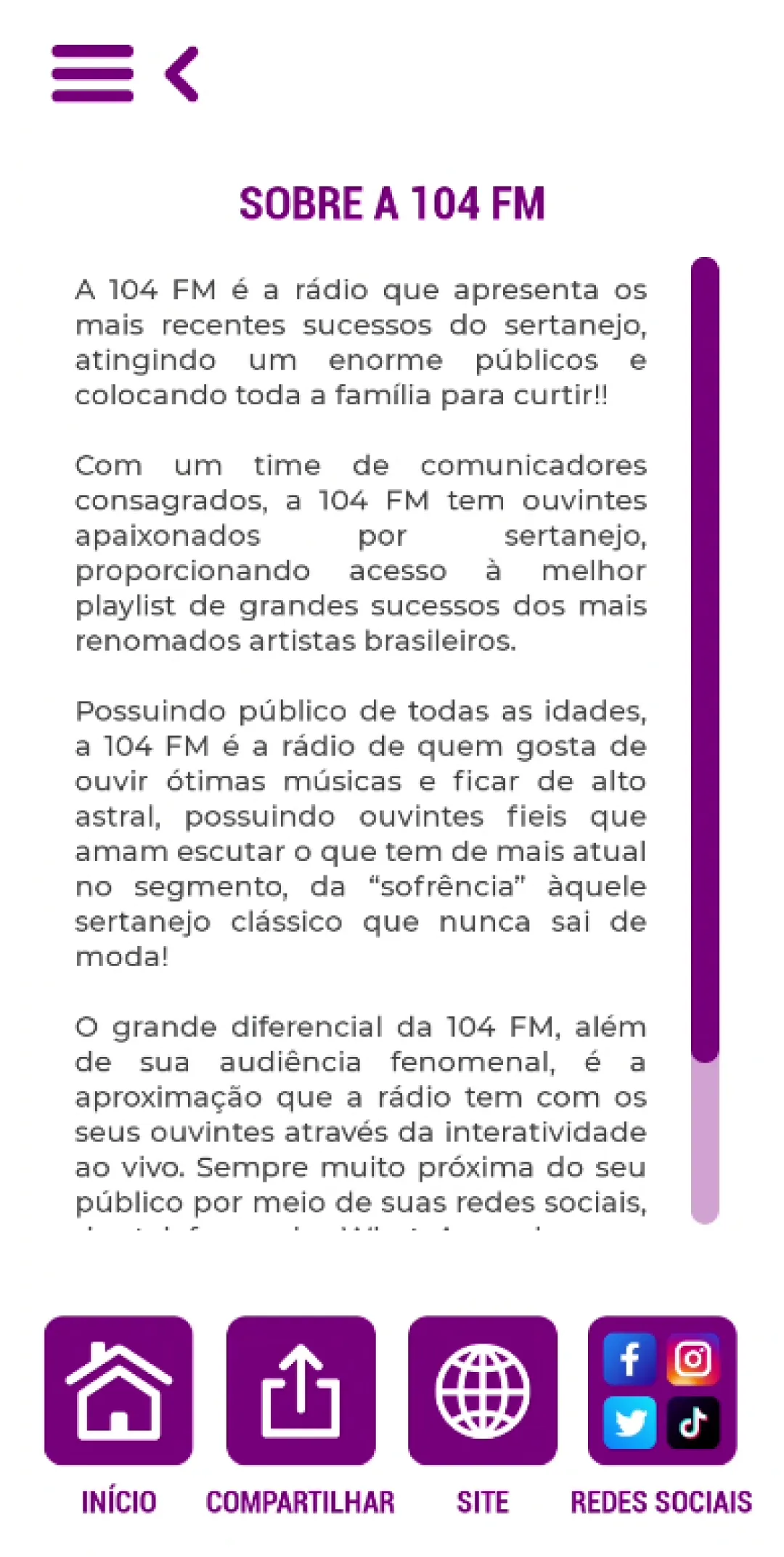 Rádio 104 FM - 104,1 FM | Indus Appstore | Screenshot