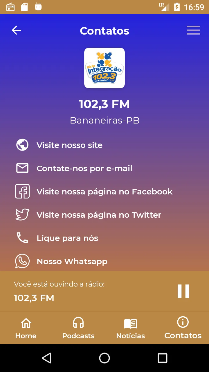 Rádio Integração 102,3 FM | Indus Appstore | Screenshot