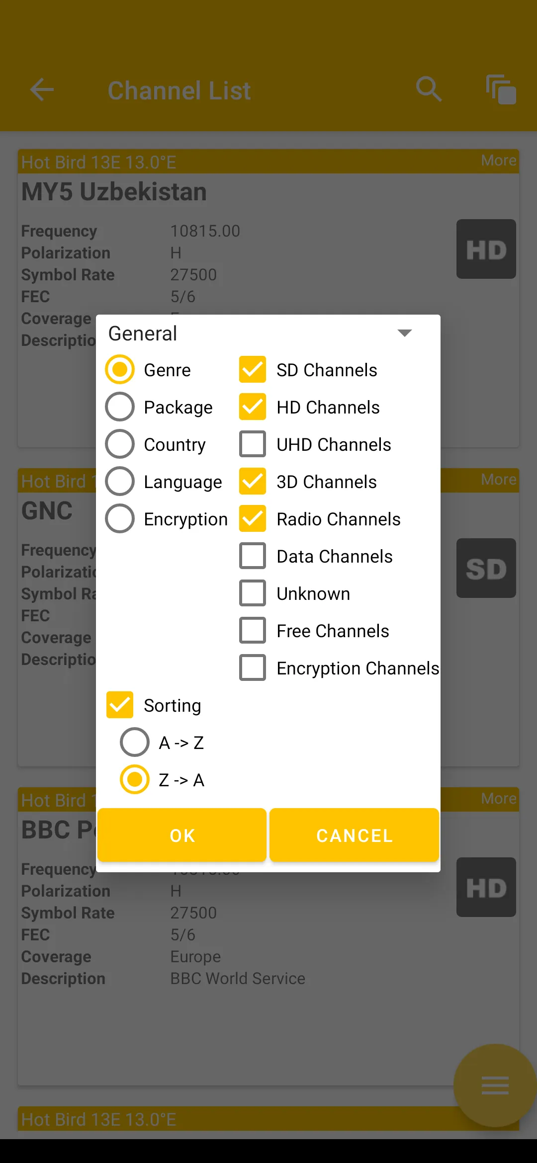 Hotbird Frequency List | Indus Appstore | Screenshot