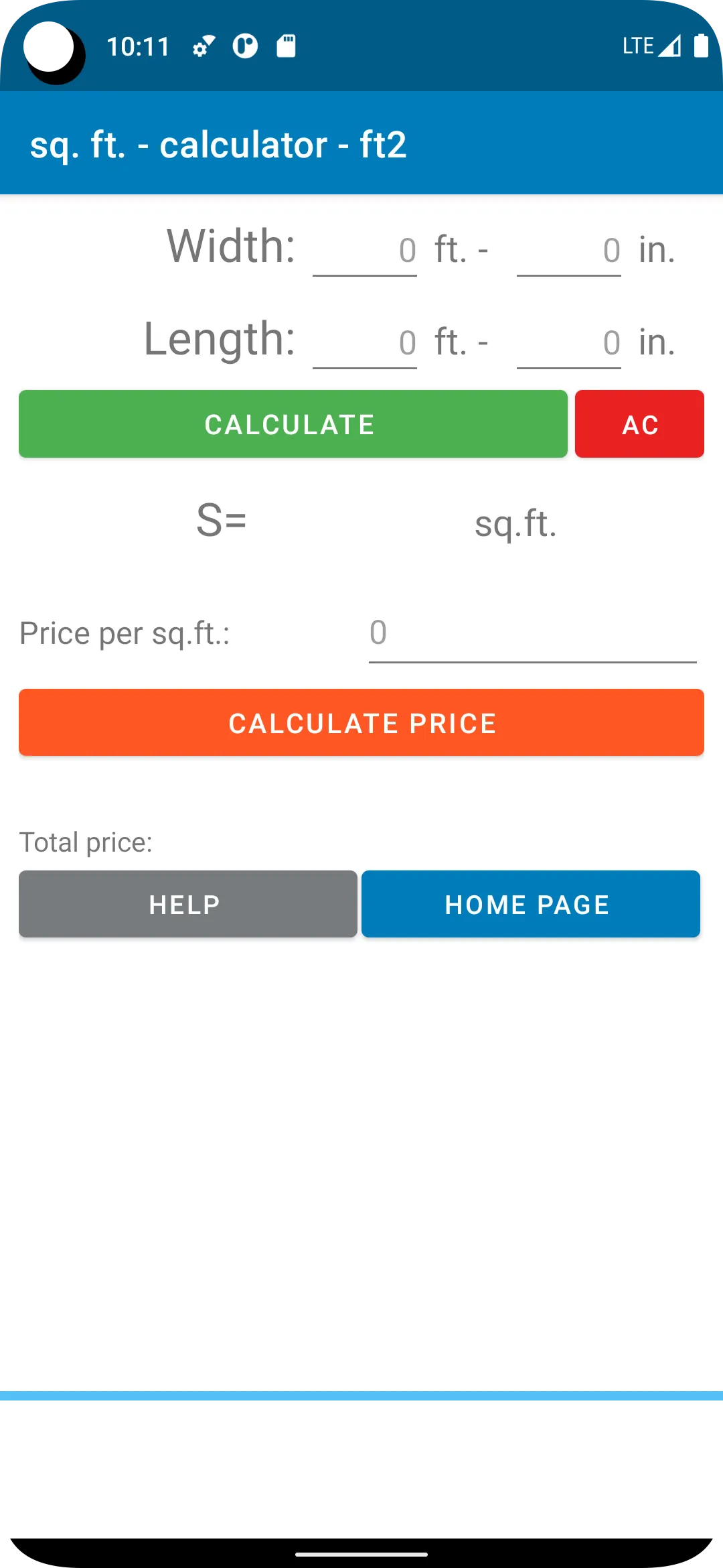 sq. ft. - calculator - ft2 | Indus Appstore | Screenshot