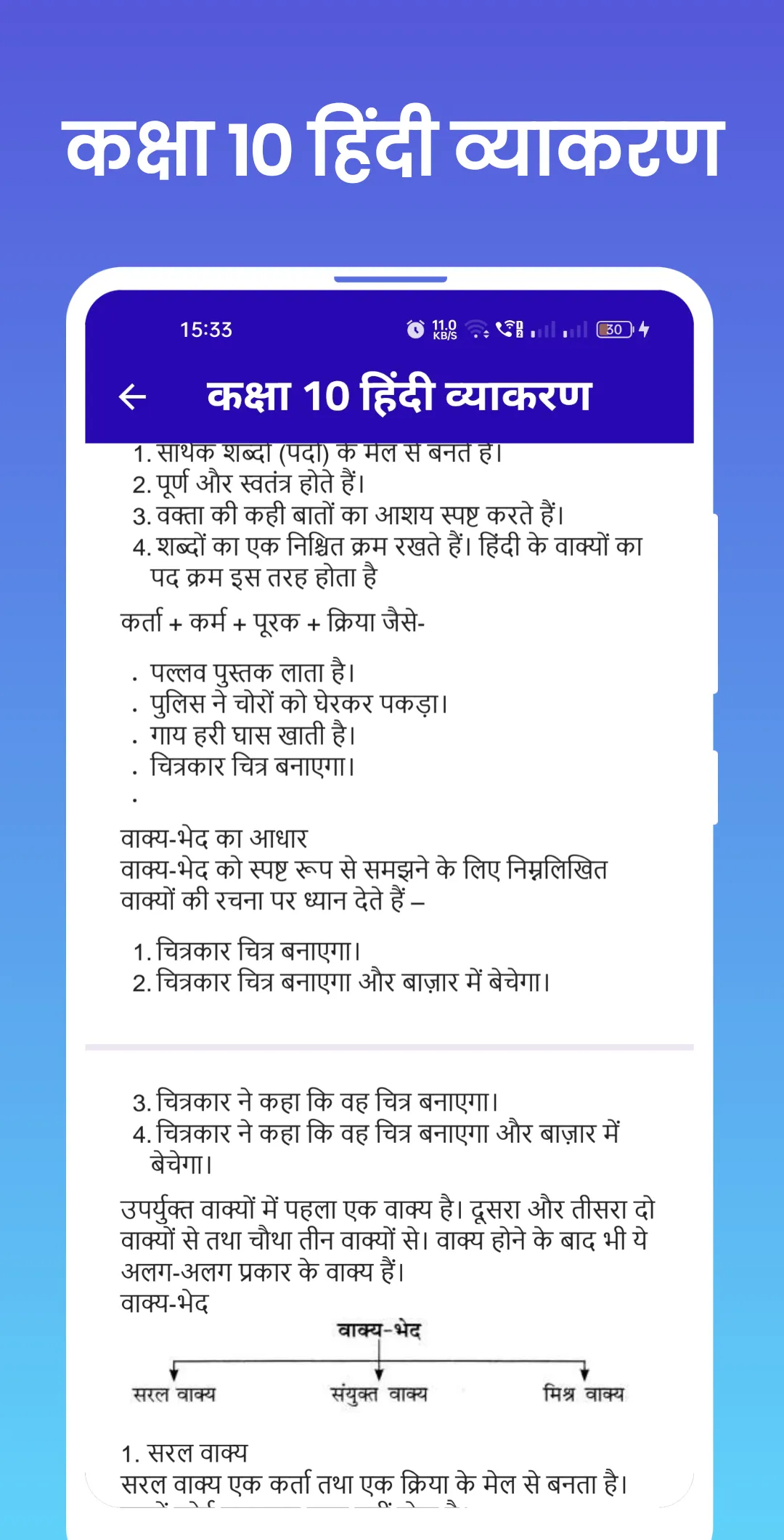 Class 10 Hindi Grammar | Indus Appstore | Screenshot