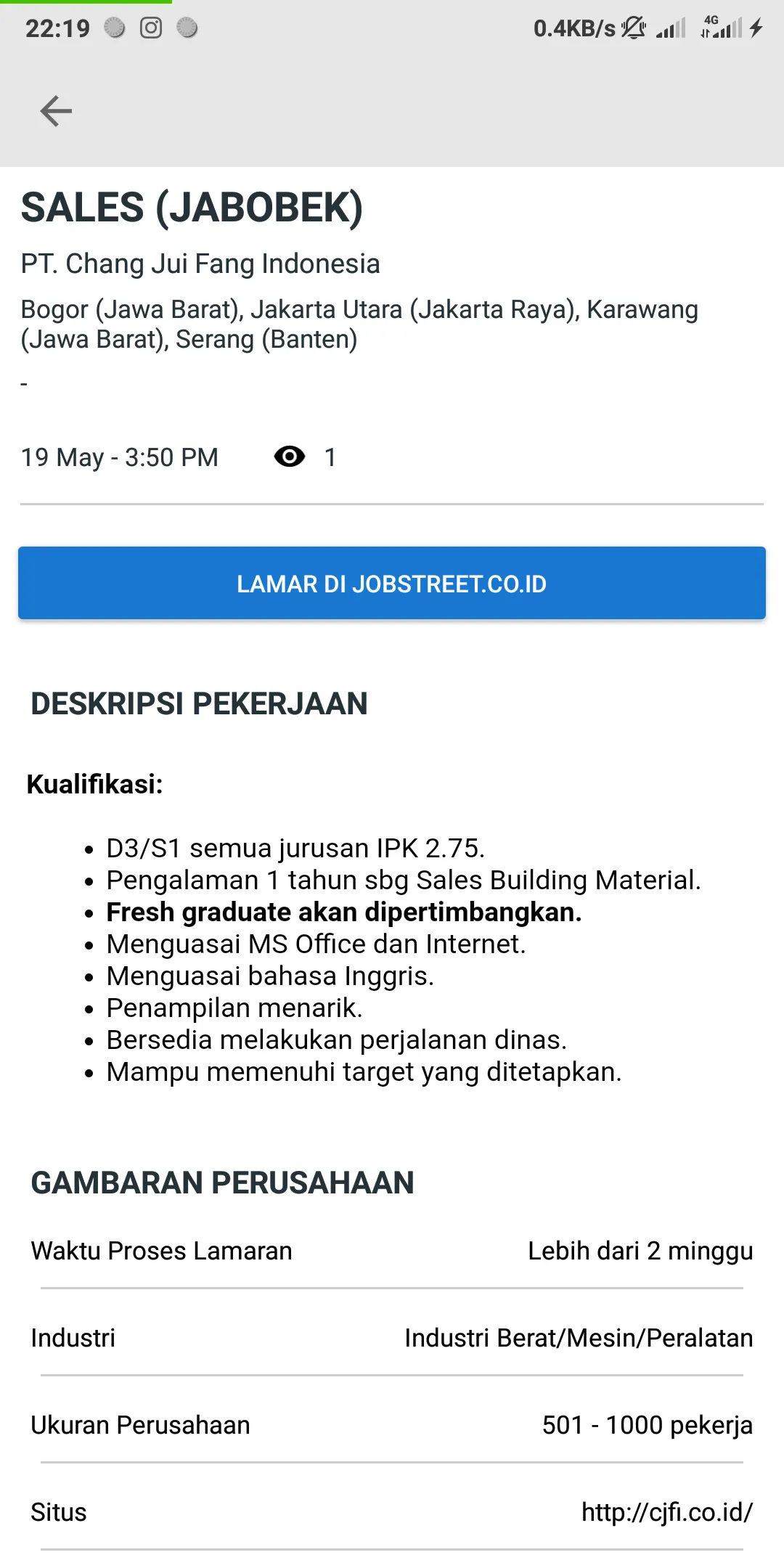 Lowongan Kerja - Loker Bogor J | Indus Appstore | Screenshot