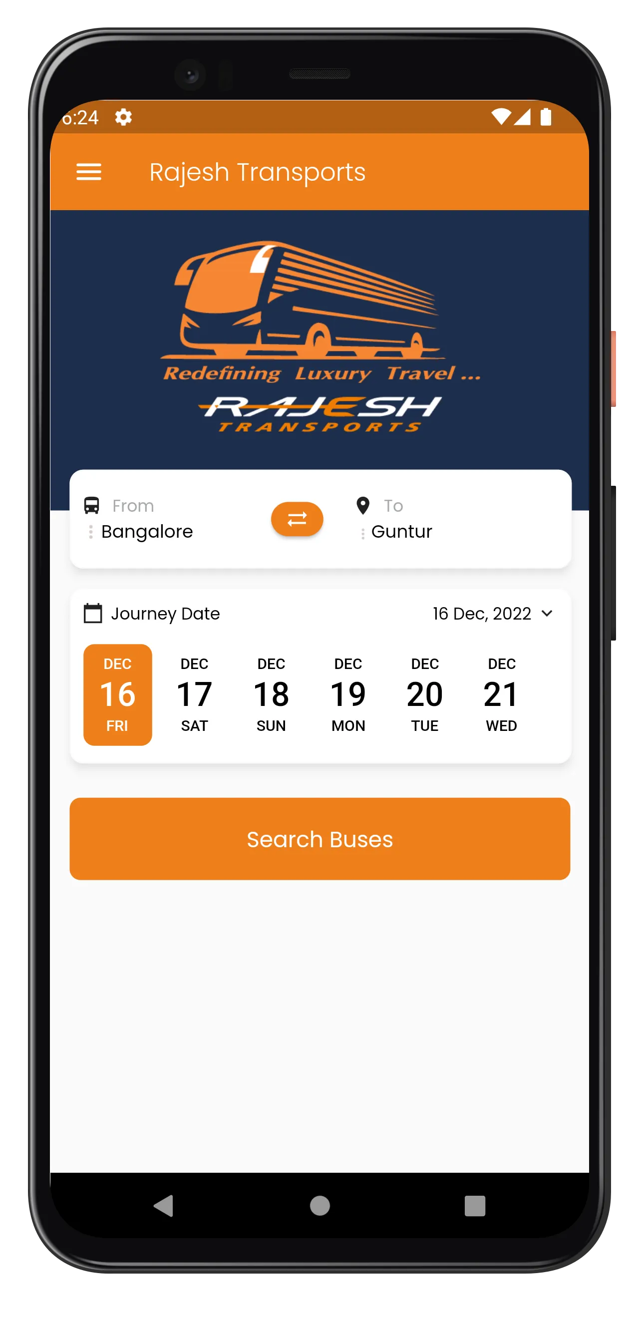 Rajesh Transports -Bus Tickets | Indus Appstore | Screenshot