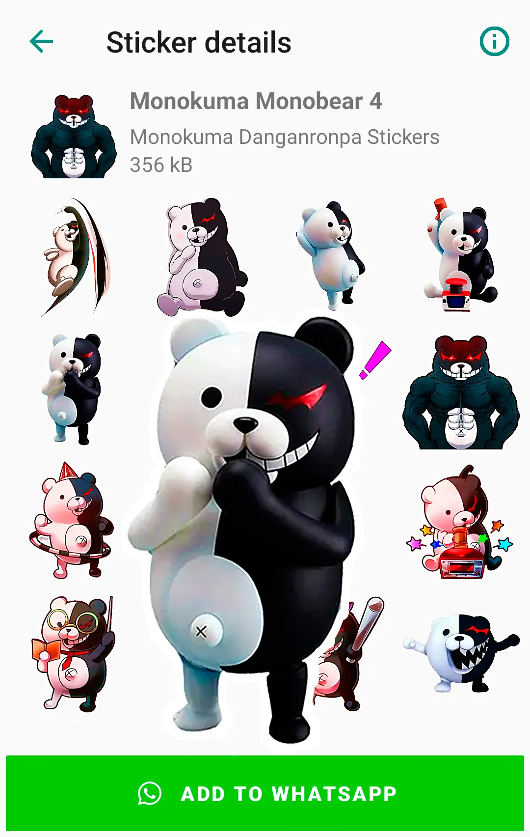 Monokuma Stickers for WhatsApp | Indus Appstore | Screenshot