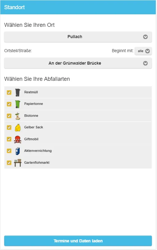 Pullach Abfall-App | Indus Appstore | Screenshot