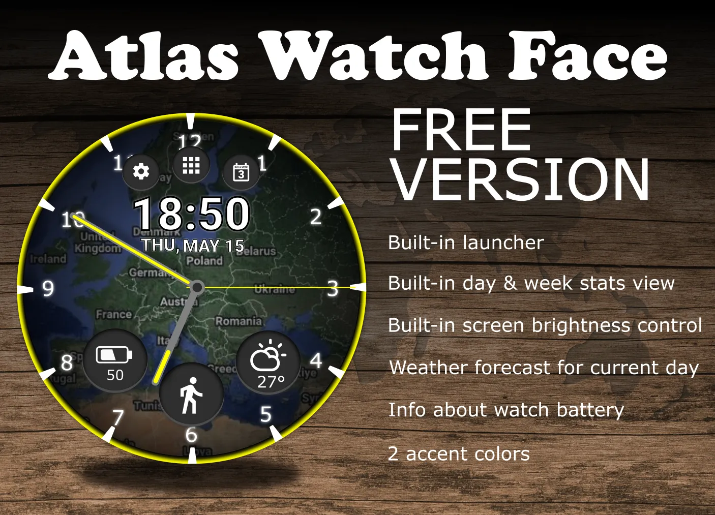 Atlas Watch Face | Indus Appstore | Screenshot