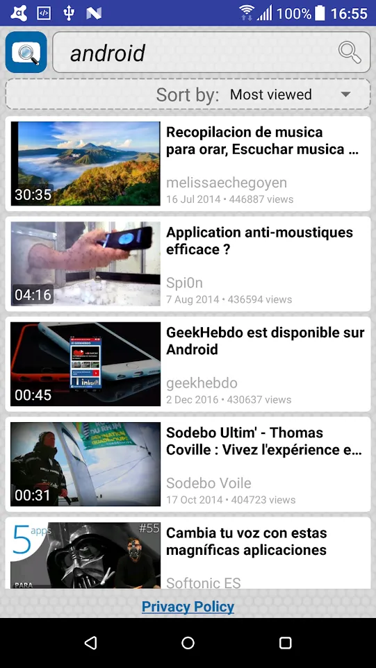 Video Search for Dailymotion | Indus Appstore | Screenshot