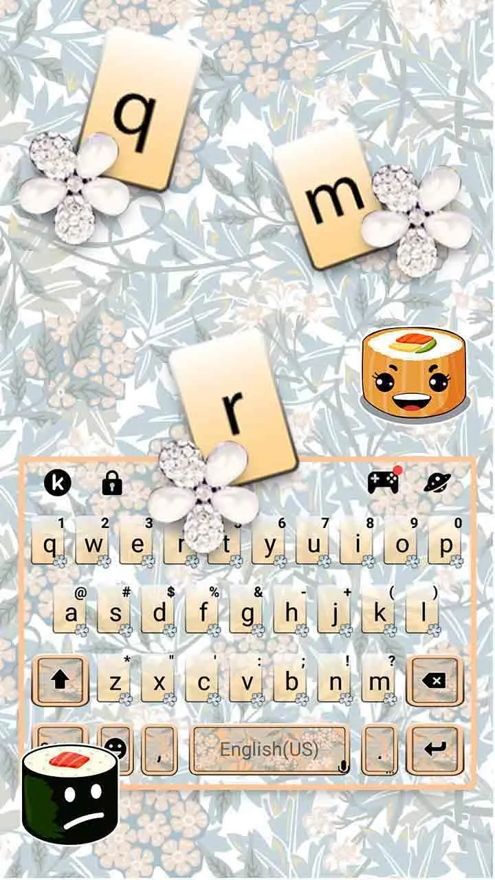 Floral Batik Pattern Keyboard  | Indus Appstore | Screenshot