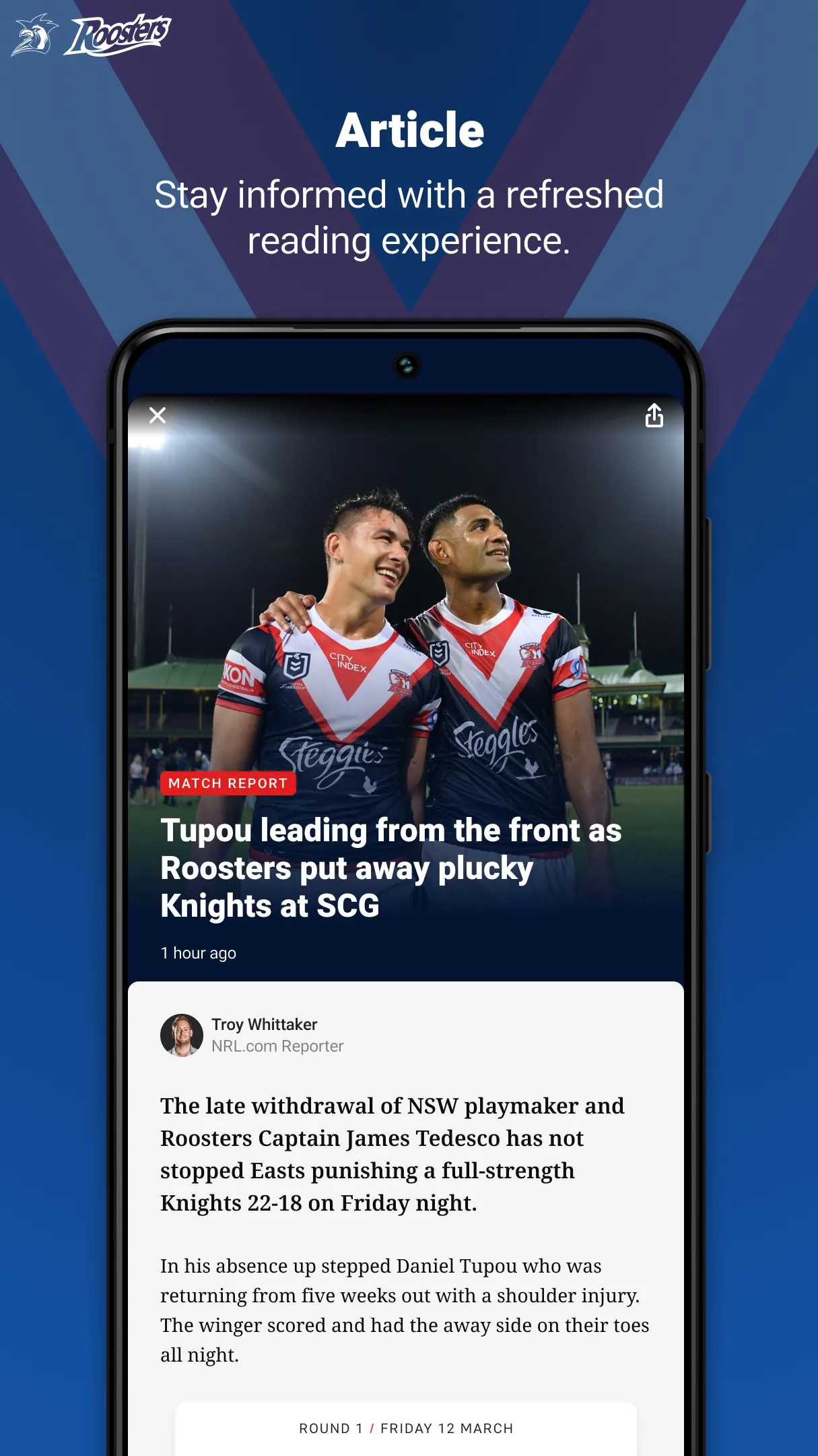 Sydney Roosters | Indus Appstore | Screenshot