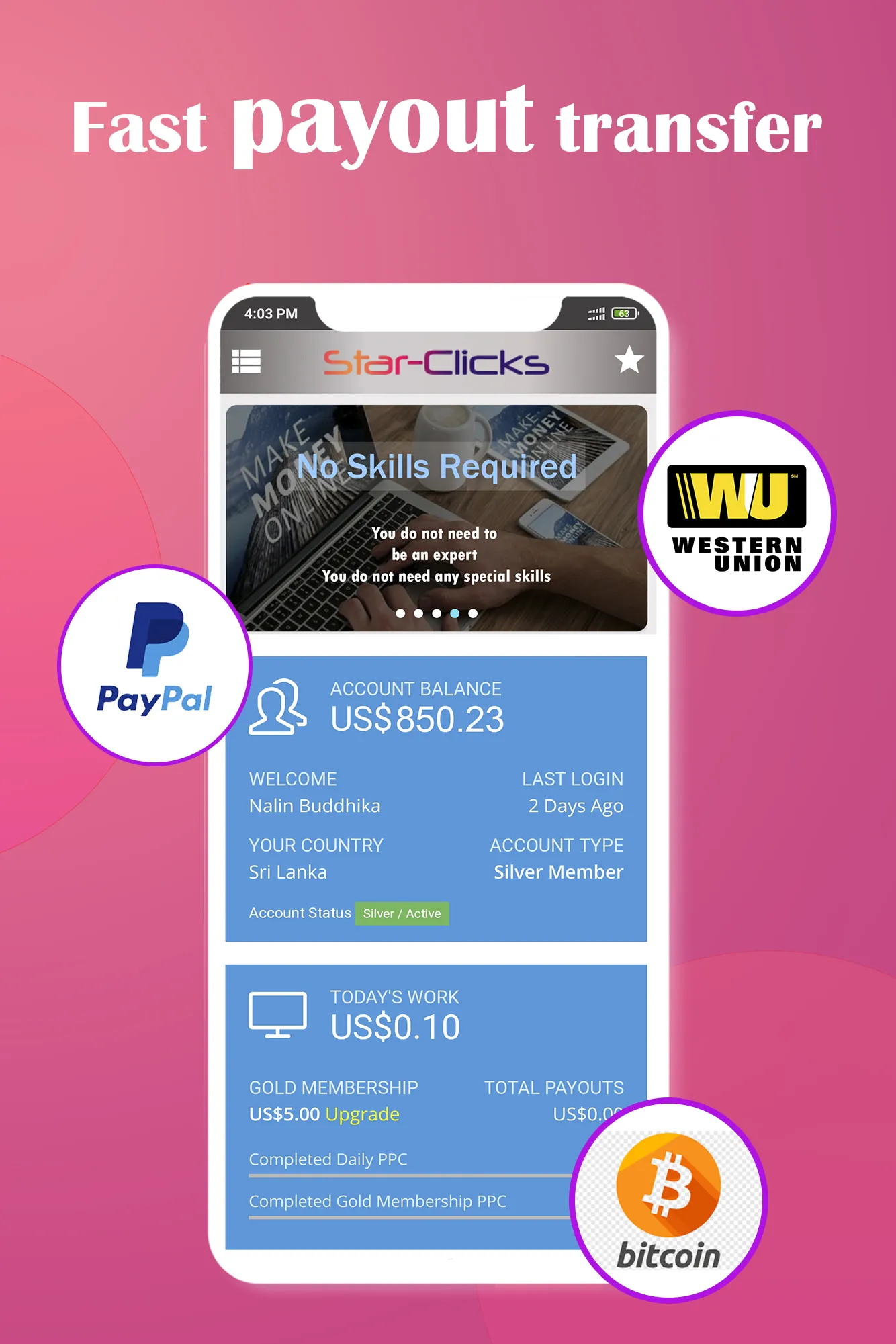 Star Clicks Earn Money Online | Indus Appstore | Screenshot