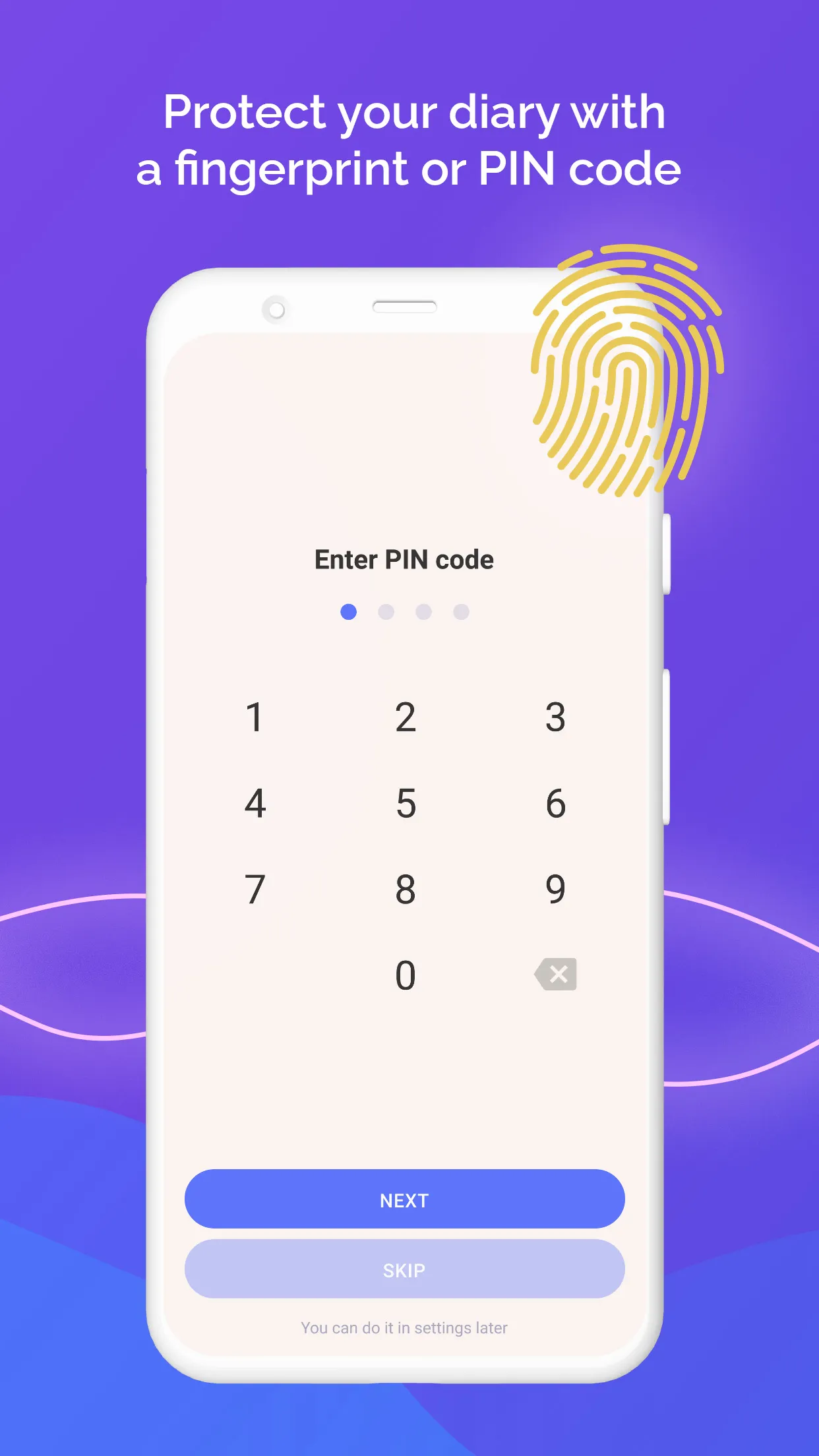 Diary with fingerprint lock | Indus Appstore | Screenshot