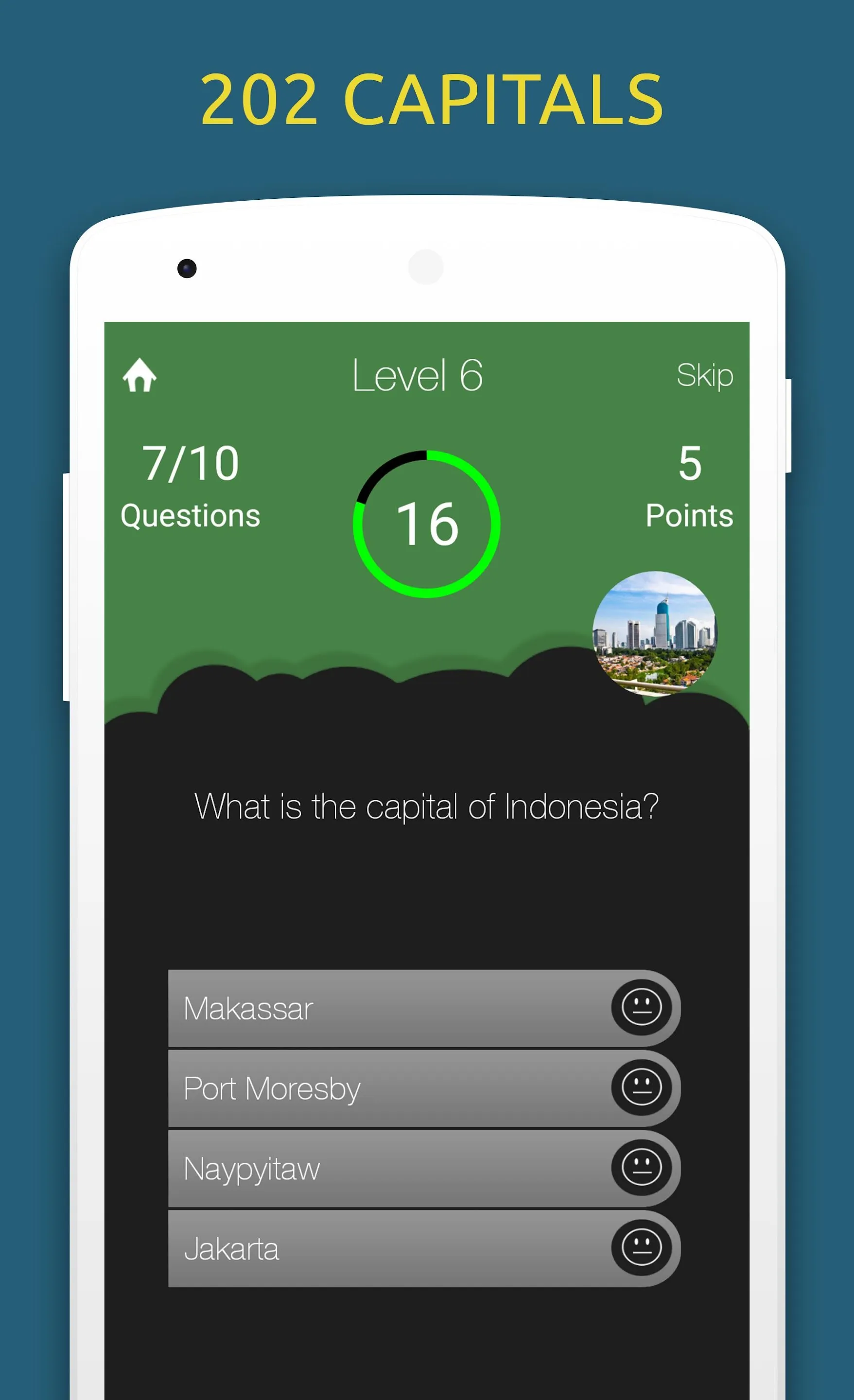 World Capitals Quiz Test Game | Indus Appstore | Screenshot