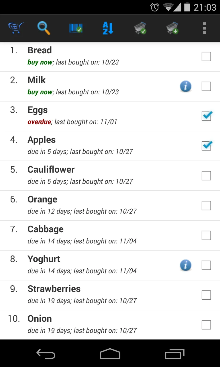 Shopping List - My iList | Indus Appstore | Screenshot