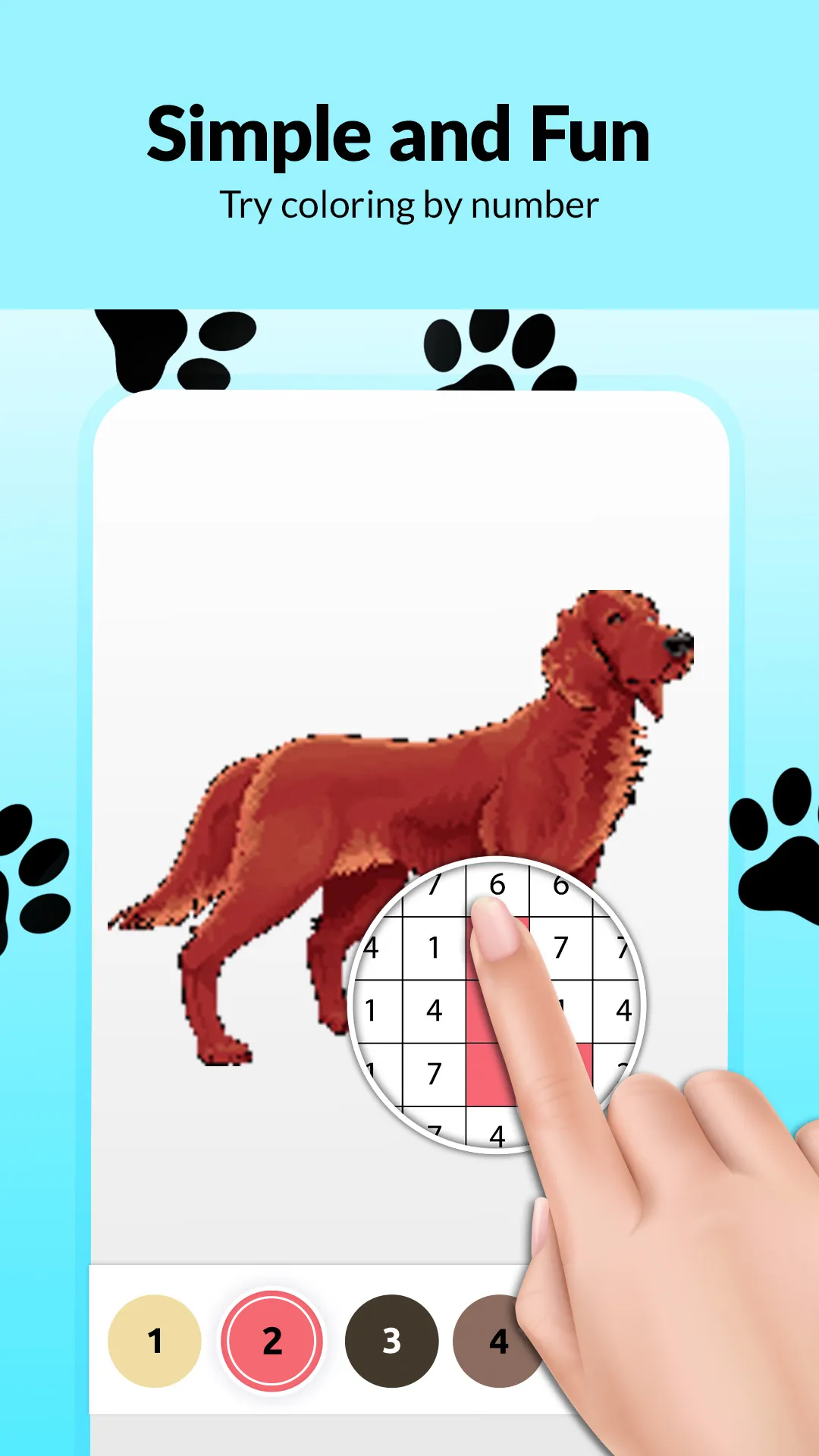 Dog Pixel Art Paint by Numbers | Indus Appstore | Screenshot