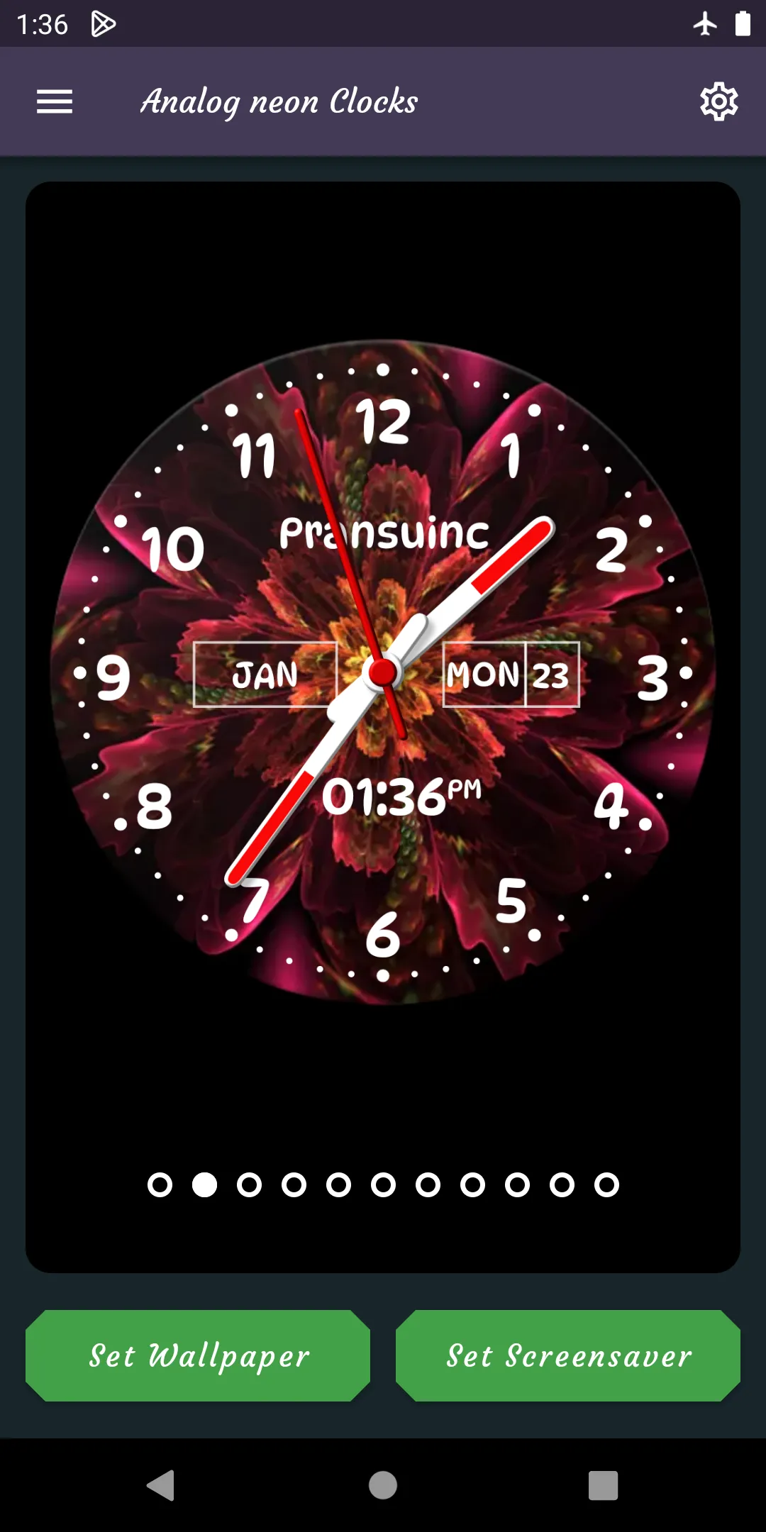 Neon Clock Live Wallpapers | Indus Appstore | Screenshot