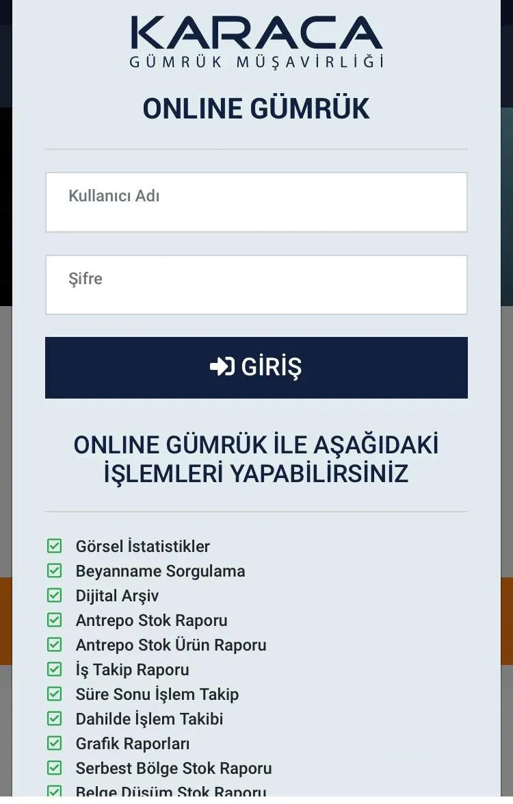 Karaca Gümrük Müşavirliği | Indus Appstore | Screenshot