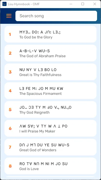 Lisu Hymnbook (OMF) | Indus Appstore | Screenshot