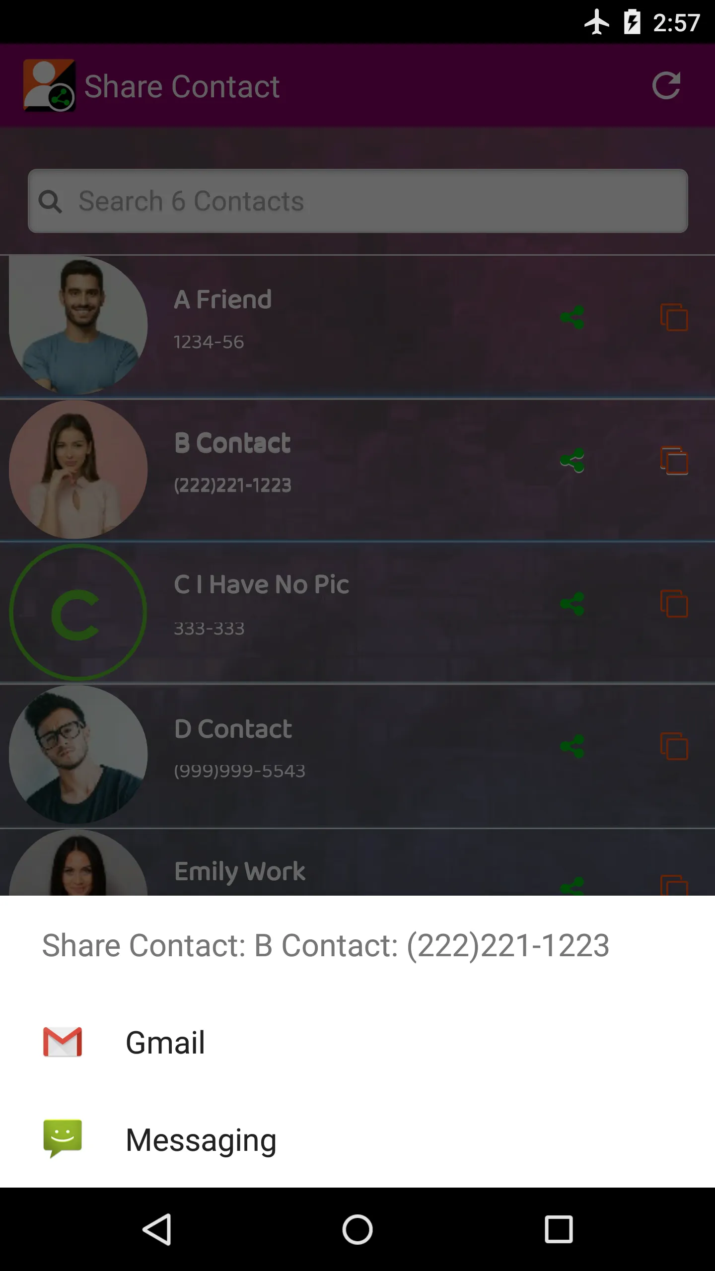 Share Contact | Indus Appstore | Screenshot