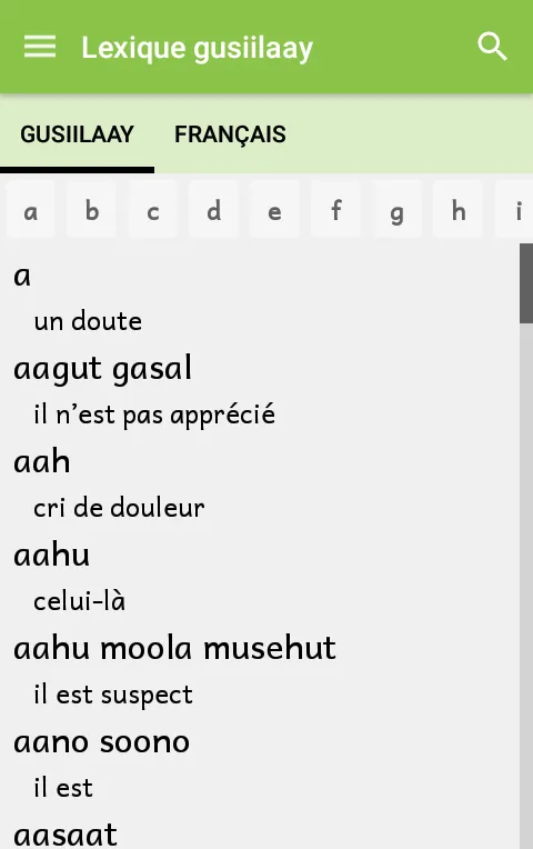 Lexique gusiilaay | Indus Appstore | Screenshot