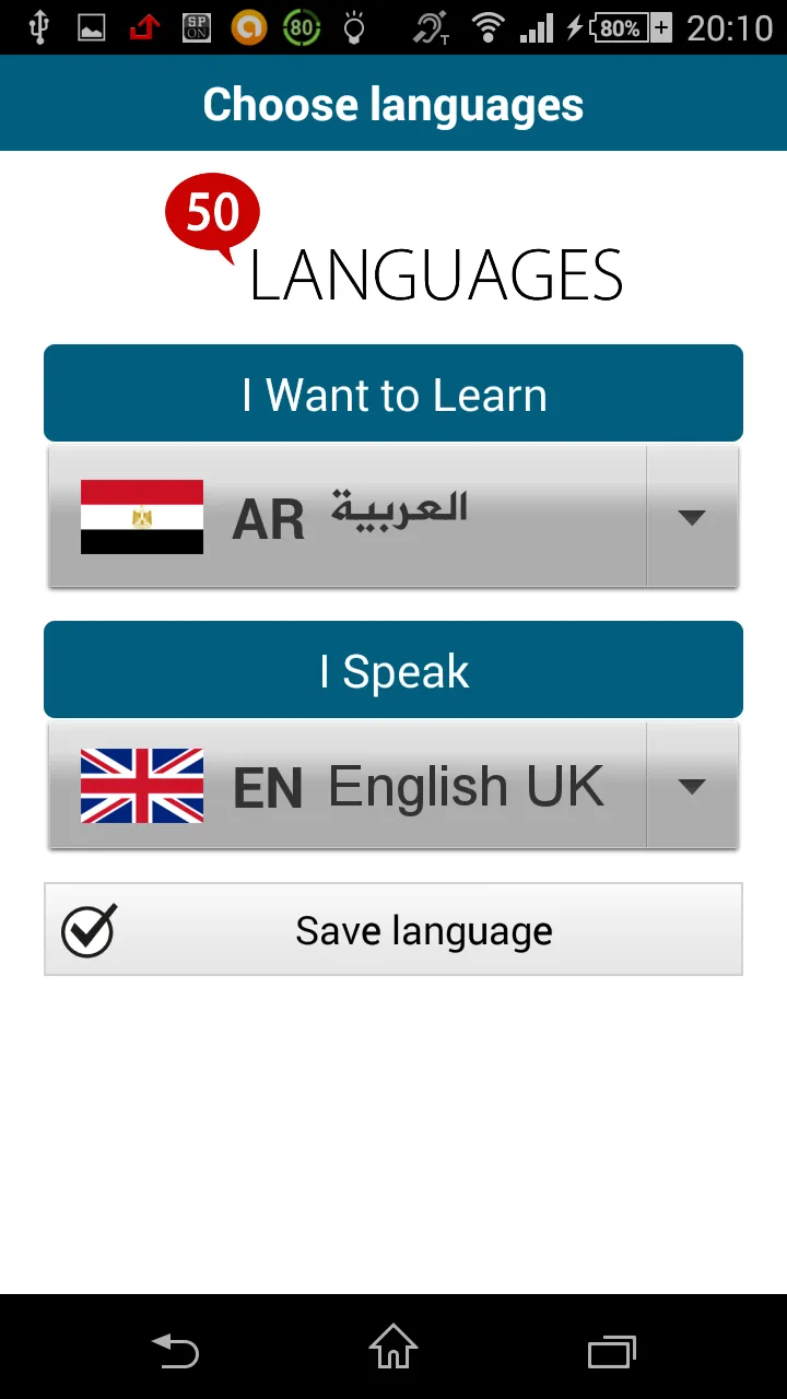 Learn Arabic - 50 languages | Indus Appstore | Screenshot