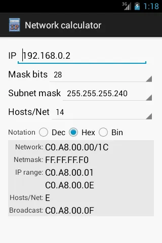 Network calculator | Indus Appstore | Screenshot