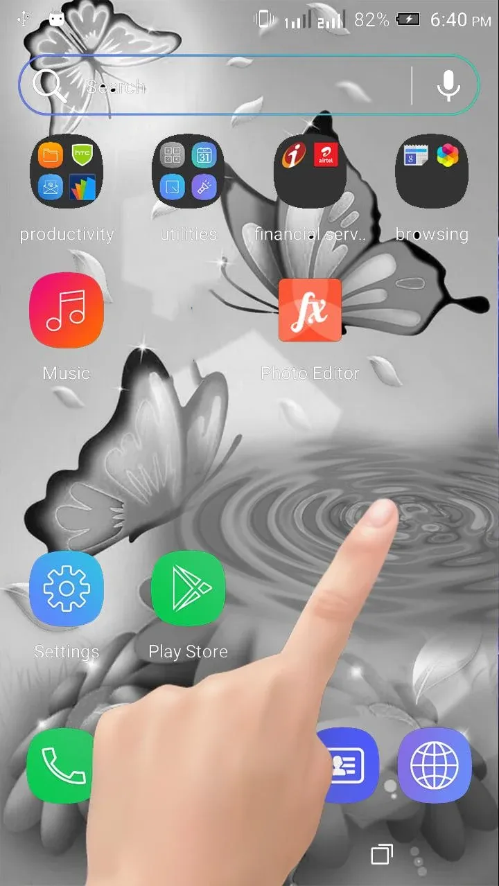 White Butterfly Ripple LWP | Indus Appstore | Screenshot