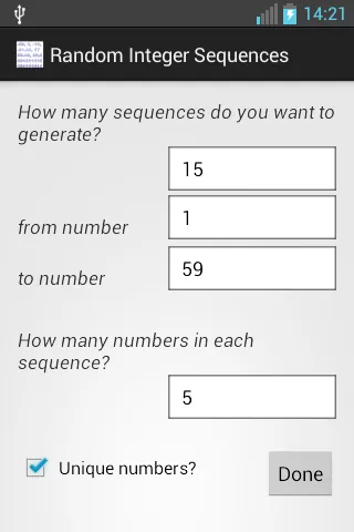 Generate Random Numbers | Indus Appstore | Screenshot