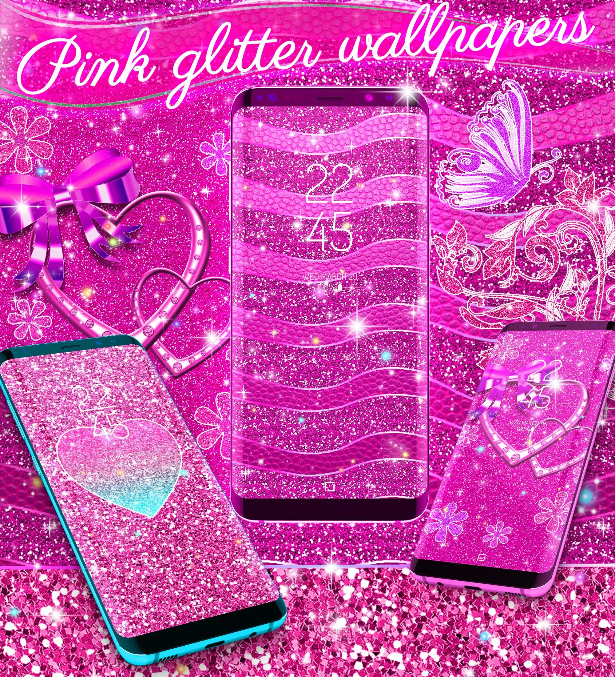 Pink glitter live wallpaper | Indus Appstore | Screenshot