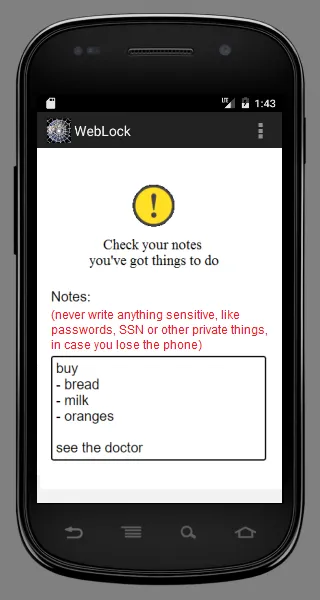 WebLock reminder | Indus Appstore | Screenshot