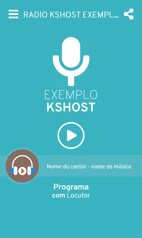 Rádio KSHOST - Exemplo 1 | Indus Appstore | Screenshot