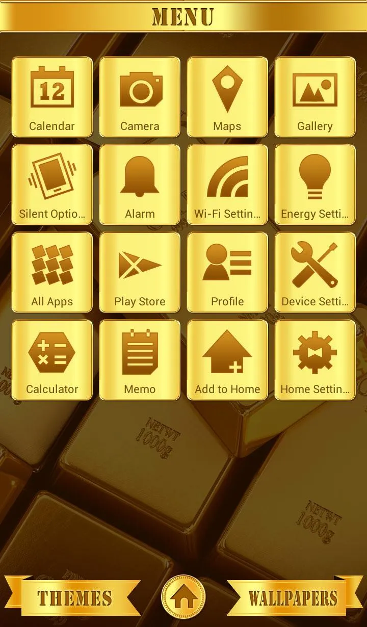 Gold Ingots +HOME Theme | Indus Appstore | Screenshot