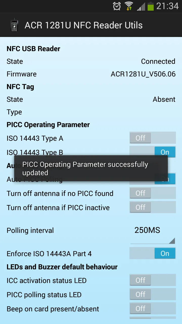 ACR 1281 USB NFC Reader Utils | Indus Appstore | Screenshot