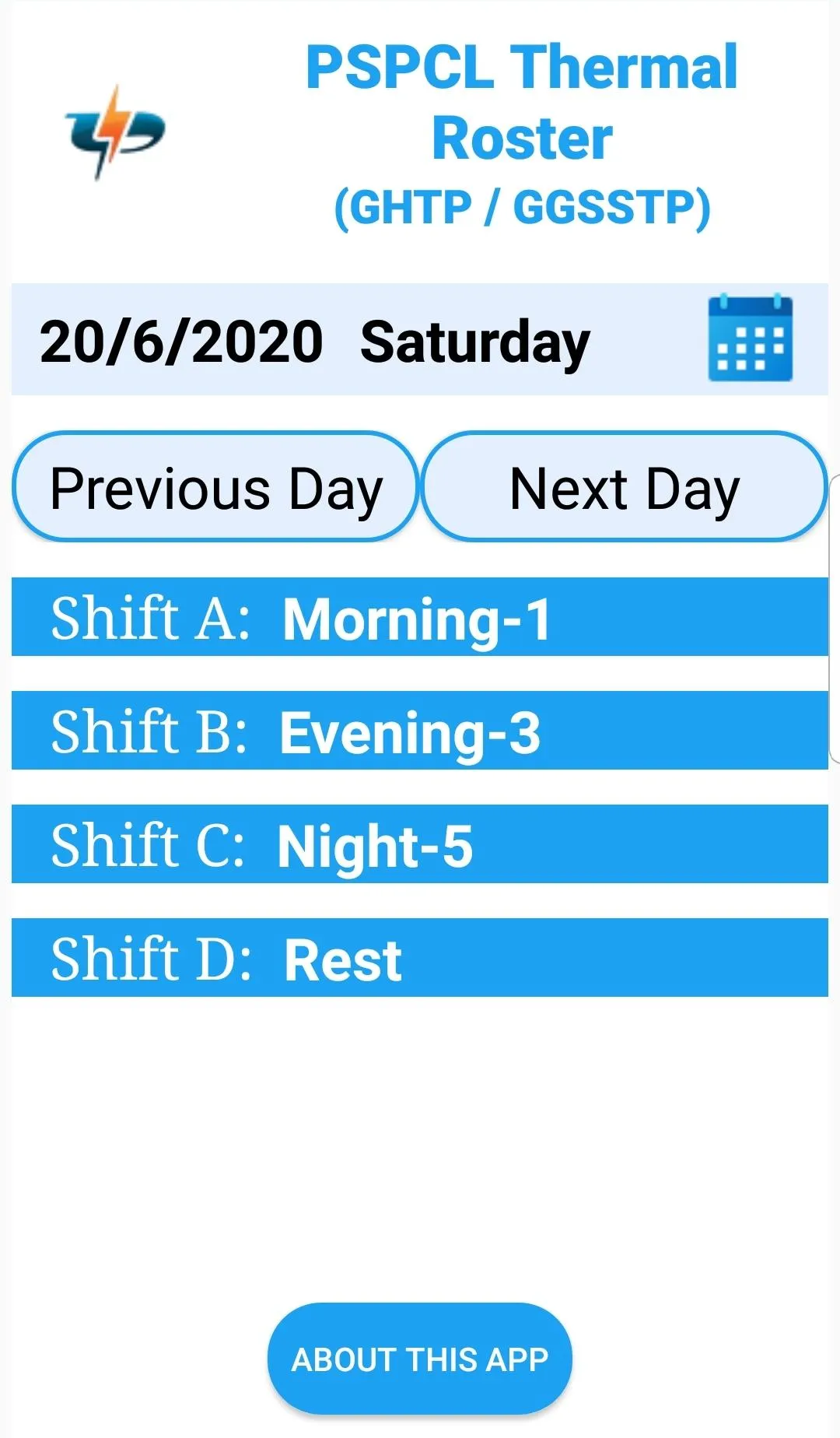 Shift Roster PSPCL | Indus Appstore | Screenshot