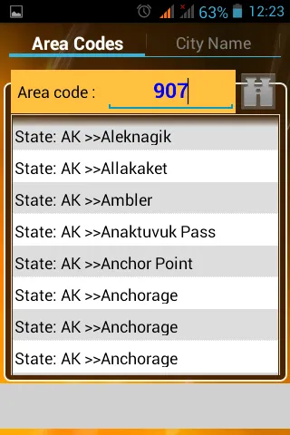 USA AREA CODES | Indus Appstore | Screenshot