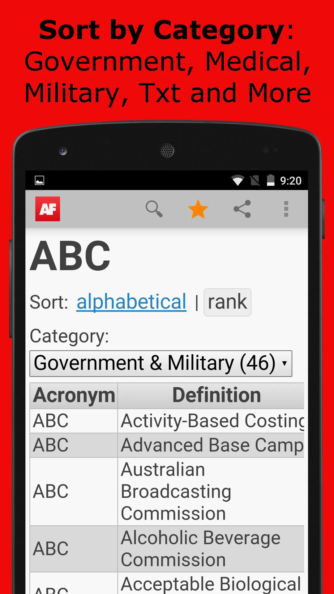 Acronym Finder | Indus Appstore | Screenshot