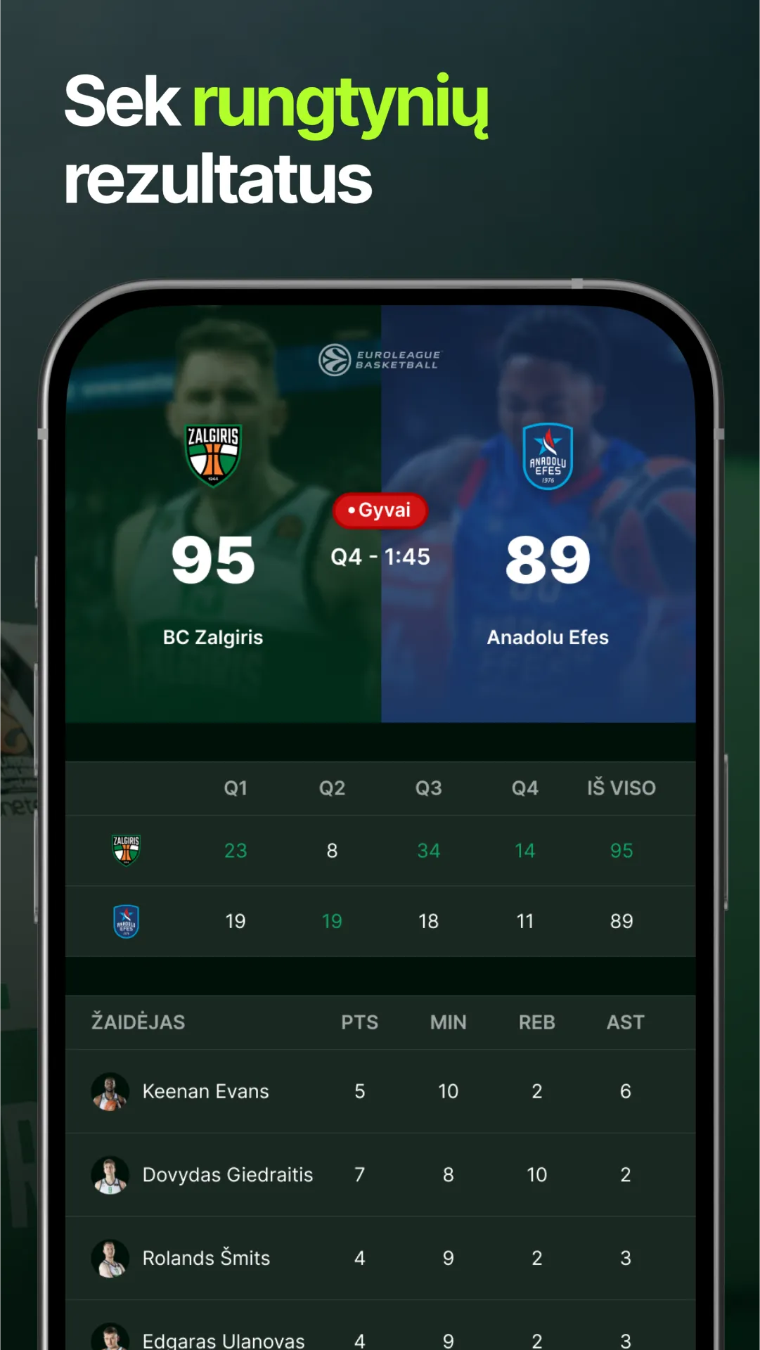 Žalgiris | Indus Appstore | Screenshot