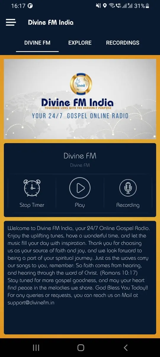 Divine FM India | Indus Appstore | Screenshot