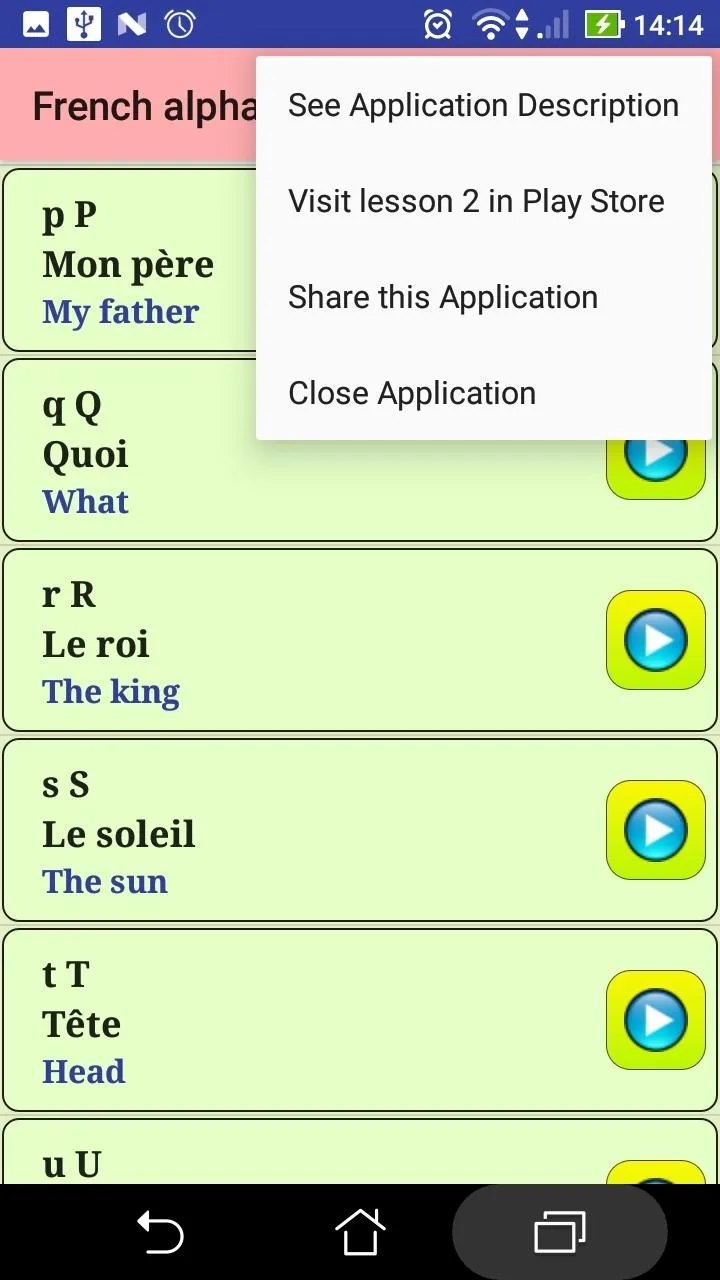 French alphabet pronunciation | Indus Appstore | Screenshot