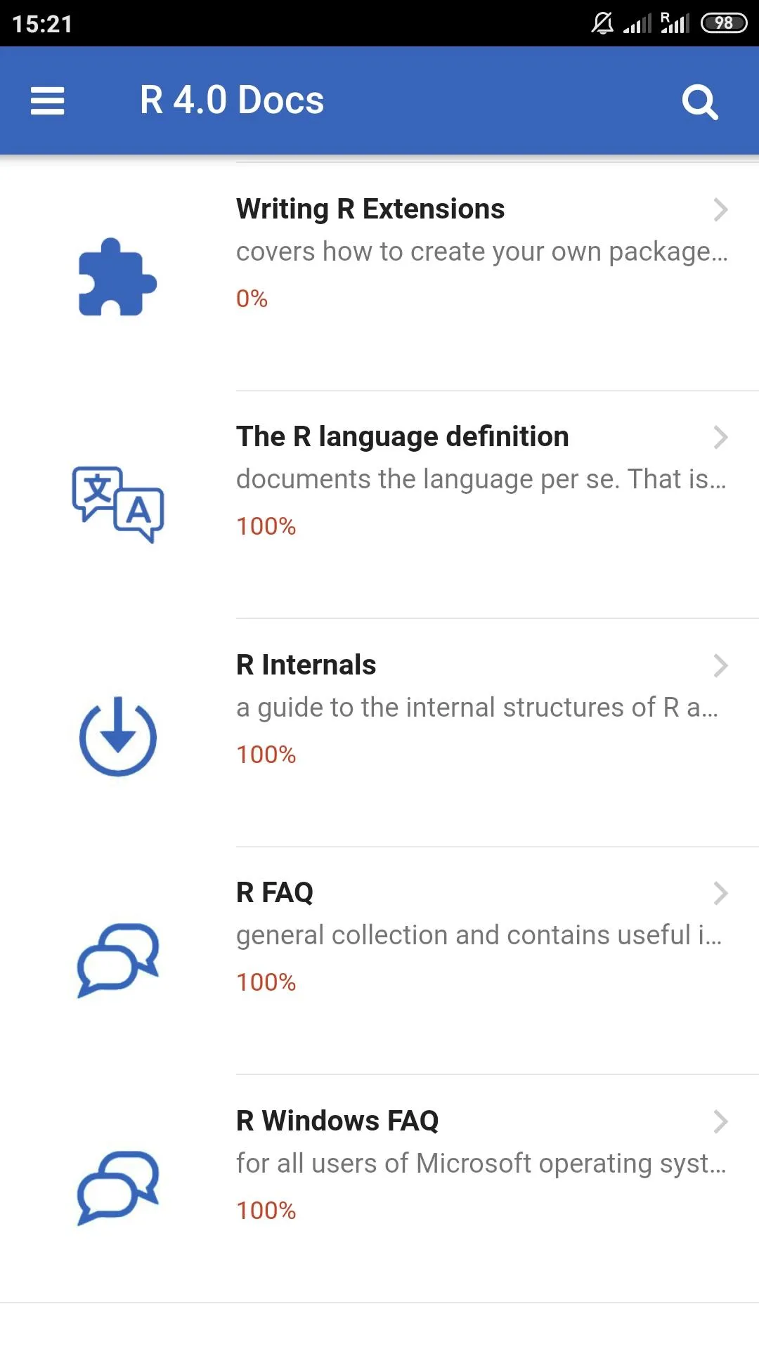 R 4.0 Docs | Indus Appstore | Screenshot