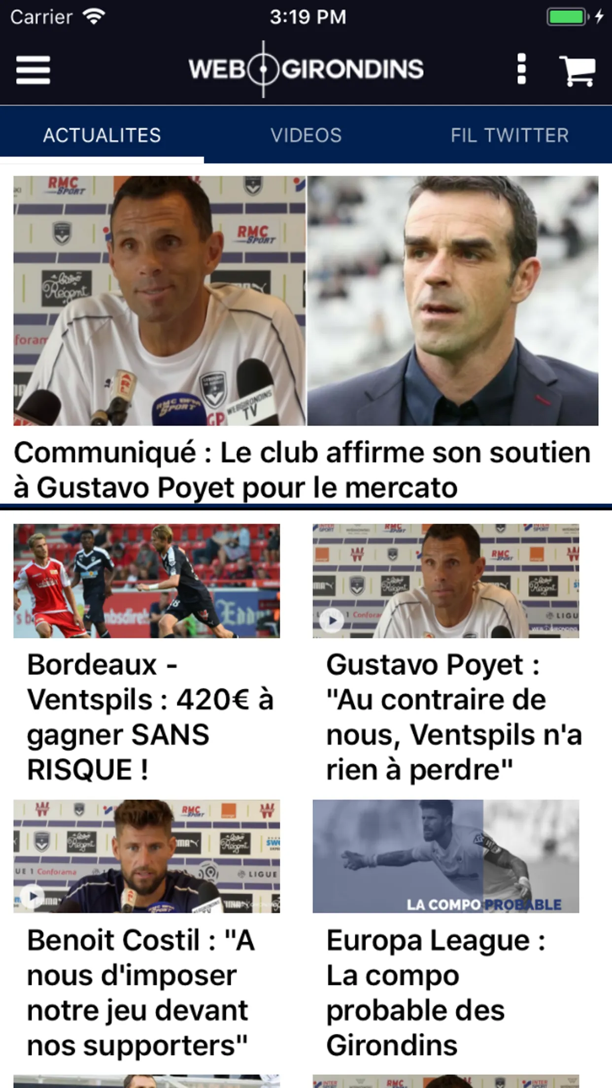 WebGirondins.com | Indus Appstore | Screenshot