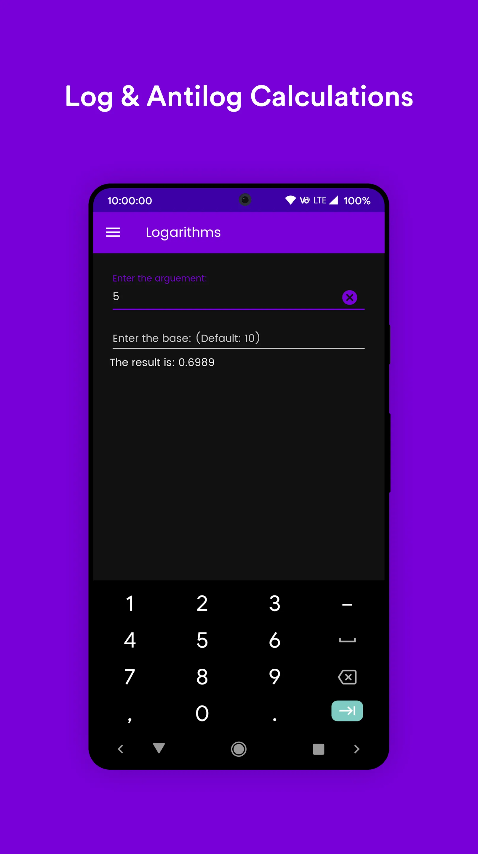 Log and Antilog Calculator | Indus Appstore | Screenshot